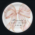 Baby Girl Pink Bow Baby Shower Invitation Pappteller<br><div class="desc">Baby Girl Pink Bow Baby Shower Invitation Paper Plates
Elegant pink bow paper plates perfect for baby showers or bridal showers.</div>