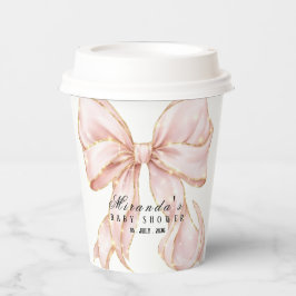 Baby Girl Pink Bow Baby Shower Pappbecher