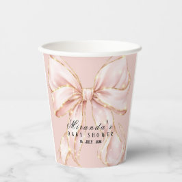 Baby Girl Pink Bow Baby Shower Pappbecher