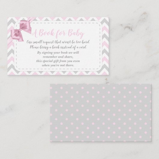 Baby Girl Pink Bow bringen eine Reservekartendusch Begleitkarte (Vorne/Hinten)