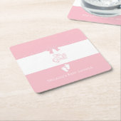 Baby Girl Pink Bows & Little Feet Custom Rechteckiger Pappuntersetzer (angewinkelt)