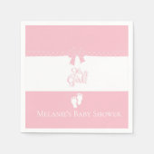 Baby Girl Pink Bows & Little Feet Custom Serviette (Vorderseite)