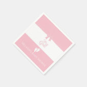 Baby Girl Pink Bows & Little Feet Custom Serviette (Ecke)