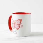 Baby Girl Pink Butterfly Baby Dusche Einladung Tasse (Vorderseite Links)