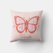 Baby Girl Pink Butterfly Babydusche Baby Kissen (Rückseite)