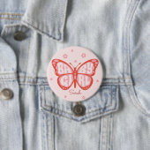 Baby Girl Pink Butterfly Babydusche Button (Beispiel)