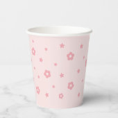 Baby Girl Pink Butterfly Babydusche Pappbecher (Rückseite)
