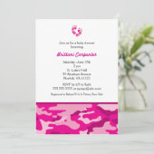 Baby Girl Pink Camouflage Dusche lädt CAMOUFLAGE e Einladung (Stehend Vorderseite)