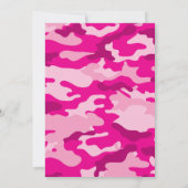 Baby Girl Pink Camouflage Dusche lädt CAMOUFLAGE e Einladung (Rückseite)