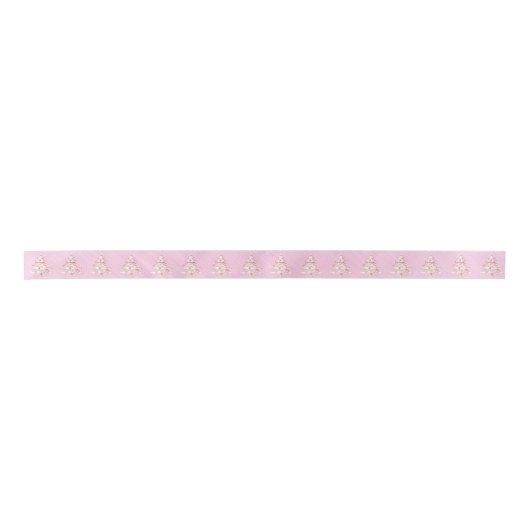 Baby Girl Pink Christmas Tree Satinband (Vorderseite)