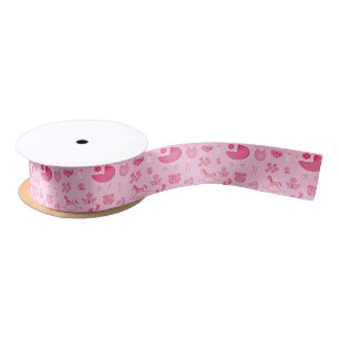 Baby Girl Pink Collage Satinband