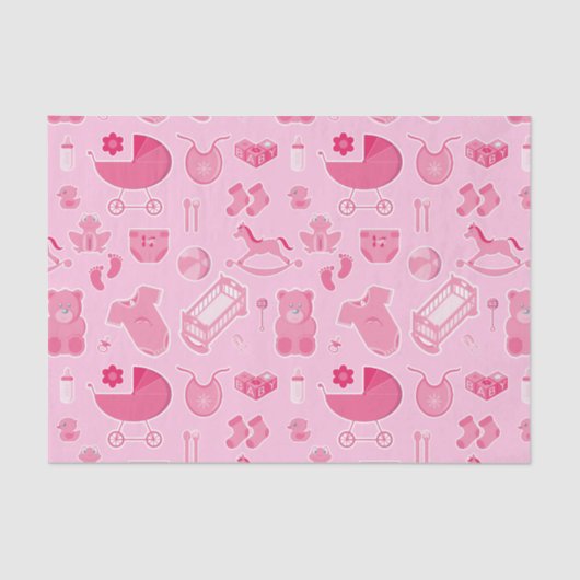 Baby Girl Pink Collage Seidenpapier (Vorderseite)