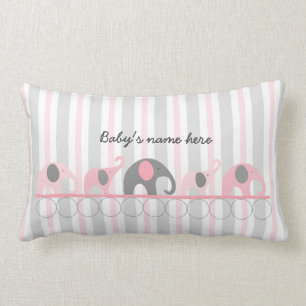 Baby Girl Pink Elefanten Kinderzimmer Dekoration + Lendenkissen