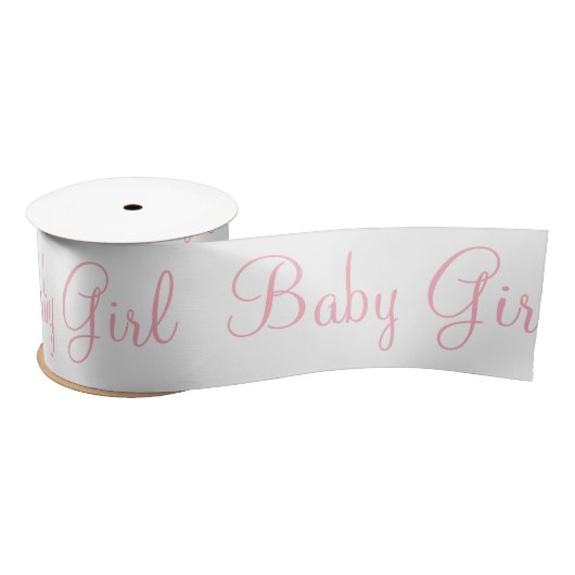 Baby Girl Pink Elegant Modern Satin Ribbon Satinband (Spule)
