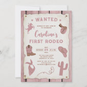 Baby Girl Pink Erster Geburtstag Einladung (Vorderseite)