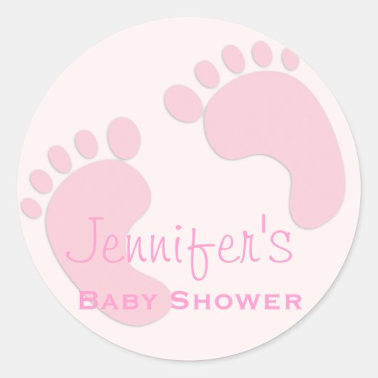 Baby Girl Pink Footprint Einfache Aufkleber (Vorderseite)
