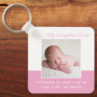 Baby Girl Pink Foto Elegante Geburtsstaten Keepake