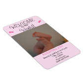 Baby Girl Pink Foto Geburtstagskündigung Magnet (Rechte Seite)