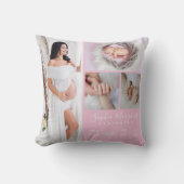 Baby Girl Pink Foto Keepake Throw Kissen (Vorderseite)