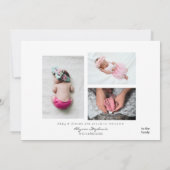 Baby Girl Pink Foto Willkommensankündigung Einladung (Rückseite)