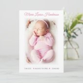 Baby Girl Pink Geburtskarte Ankündigung (Stehend Vorderseite)