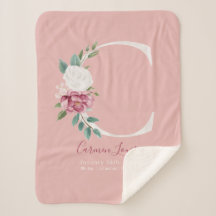 Baby Girl pink Geburtsstatistiken - Letter C -