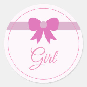 Baby Girl pink Gender Reveal Party Classic Round S Runder Aufkleber