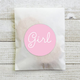 Baby Girl Pink Gender Reveal Party Runder Aufkleber