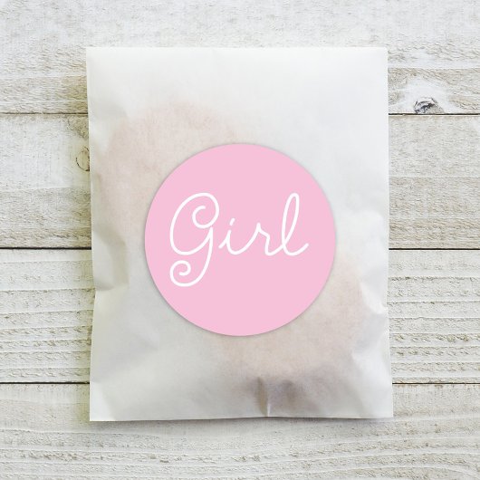 Baby Girl Pink Gender Reveal Party Runder Aufkleber