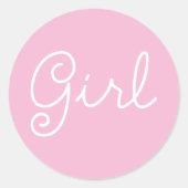 Baby Girl Pink Gender Reveal Party Runder Aufkleber (Vorderseite)
