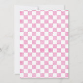 Baby Girl Pink Gingham Sprinkle Dusche Einladung (Rückseite)