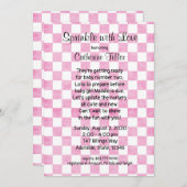 Baby Girl Pink Gingham Sprinkle Dusche Einladung (Vorne/Hinten)