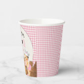 Baby Girl Pink Gingham Sunflowers Baby Q GRILLEN Pappbecher (Links)