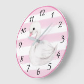 Baby Girl Pink Girly Modernes Kinderzimmer Dekor Große Wanduhr (Winkel)