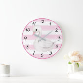 Baby Girl Pink Girly Modernes Kinderzimmer Dekor Große Wanduhr (Zuhause)