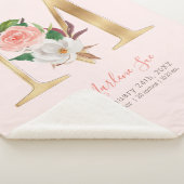 Baby Girl pink & gold Geburtsstatistiken - Letter Sherpadecke (3/4)