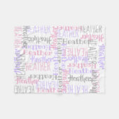 Baby Girl Pink/Grau Personalisierter Individuelle  Fleecedecke (Vorderseite (Horizontal))