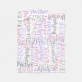 Baby Girl Pink/Grau Personalisierter Individuelle  Fleecedecke (Vorderseite)