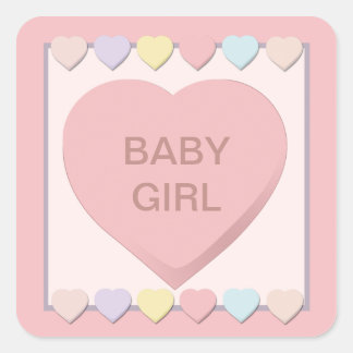 Baby Girl Pink Herzdesign Sticker