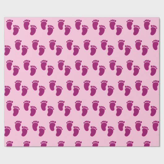 Baby Girl Pink Imitats Stickerei Print Pattern Geschenkpapier (Flach)