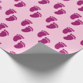 Baby Girl Pink Imitats Stickerei Print Pattern Geschenkpapier (Ecke)