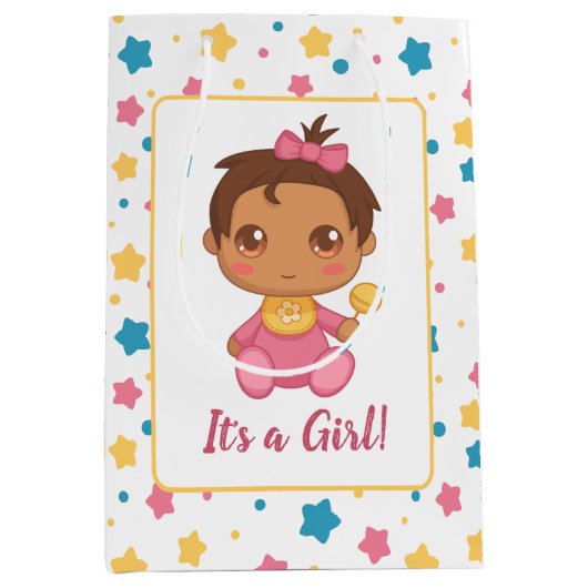 Baby Girl Pink Jumpsuit Dark Mittlere Geschenktüte (Vorderseite)