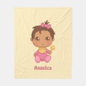 Baby Girl Pink Jumpsuit Individuelle Name Fleecedecke (Vorderseite)
