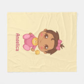 Baby Girl Pink Jumpsuit Individuelle Name Fleecedecke (Vorderseite (Horizontal))