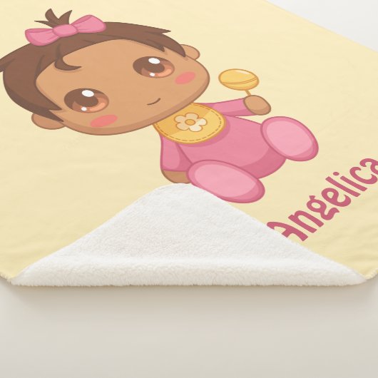 Baby Girl Pink Jumpsuit Individuelle Name Sherpadecke (3/4)