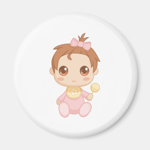 Baby Girl Pink Jumpsuit Magnet