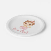 Baby Girl Pink Jumpsuit Pappteller (Schrägansicht)