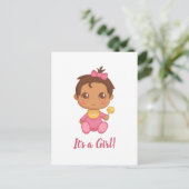 Baby Girl Pink Jumpsuit Postkarte (Stehend Vorderseite)
