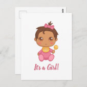 Baby Girl Pink Jumpsuit Postkarte (Vorne/Hinten)