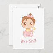 Baby Girl Pink Jumpsuit Postkarte (Vorne/Hinten)